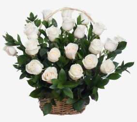 White Roses Basket Image