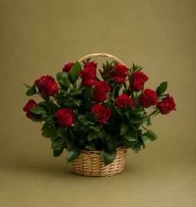 Red Roses Basket